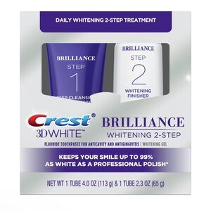 Crest 3D White Brilliance + Whitening Two-Step Toothpaste Mint, 4.0oz and 2.3oz